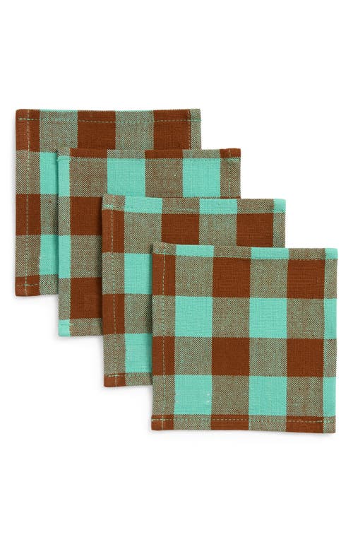 Heather Taylor Home Candy Gingham Set Of 4 Cocktail Napkins