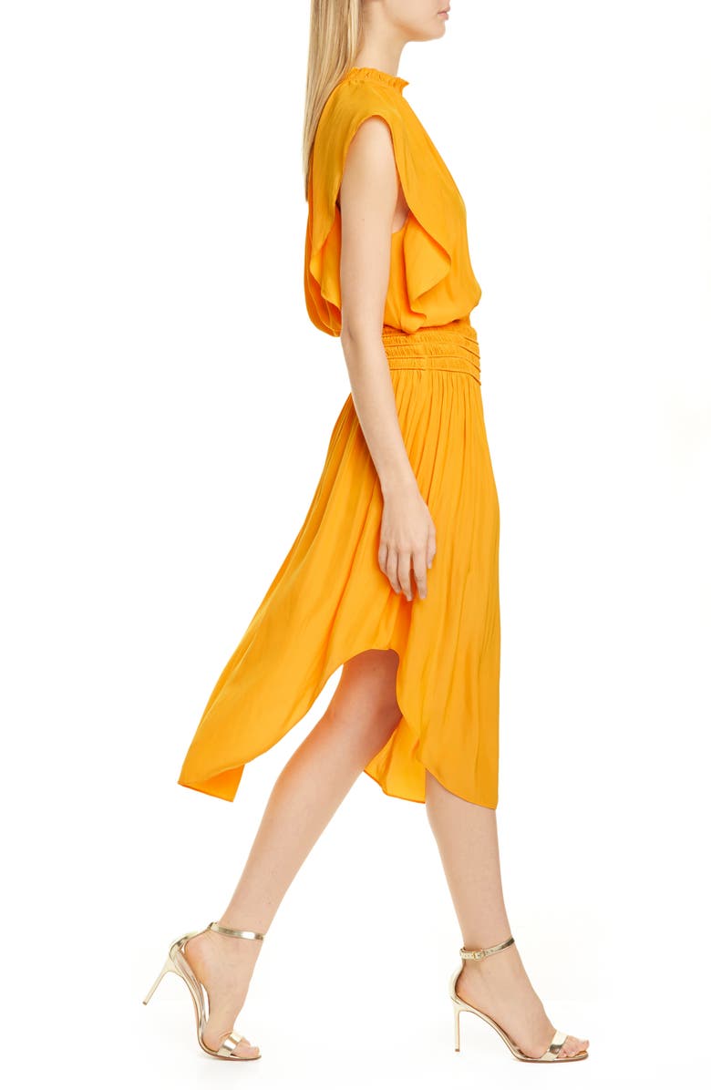 Ramy Brook Wren Mock Neck Smocked Midi Dress, Alternate, color, 