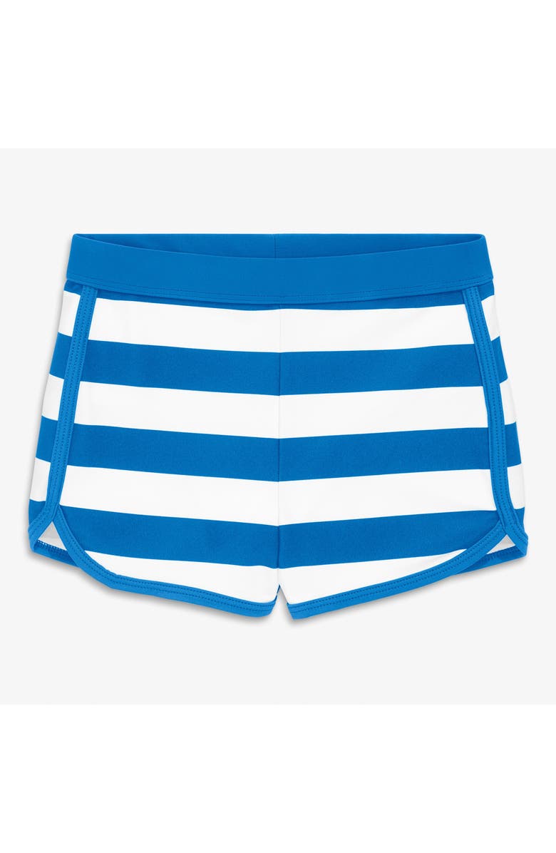 Primary Kids Swim Short In Stripe, Main, color, Blueberry White Stripe