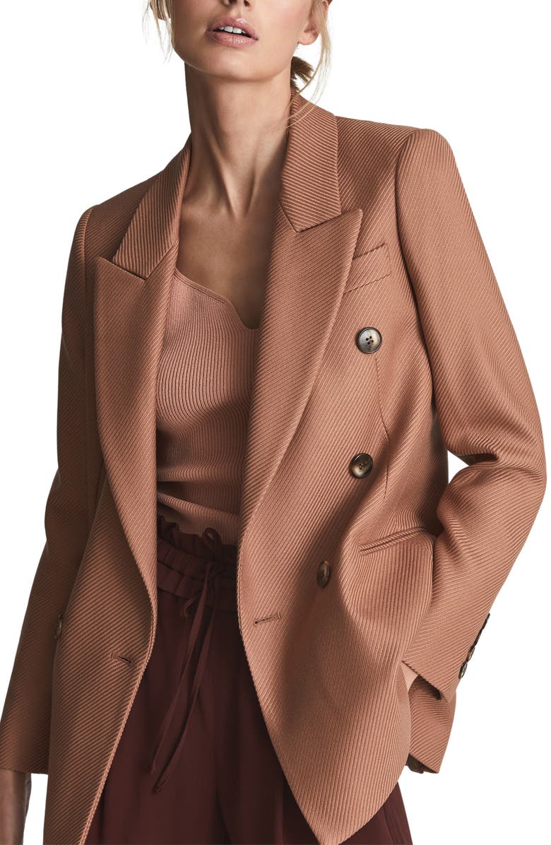 Reiss Skye Double Breasted Twill Blazer, Main, color, 