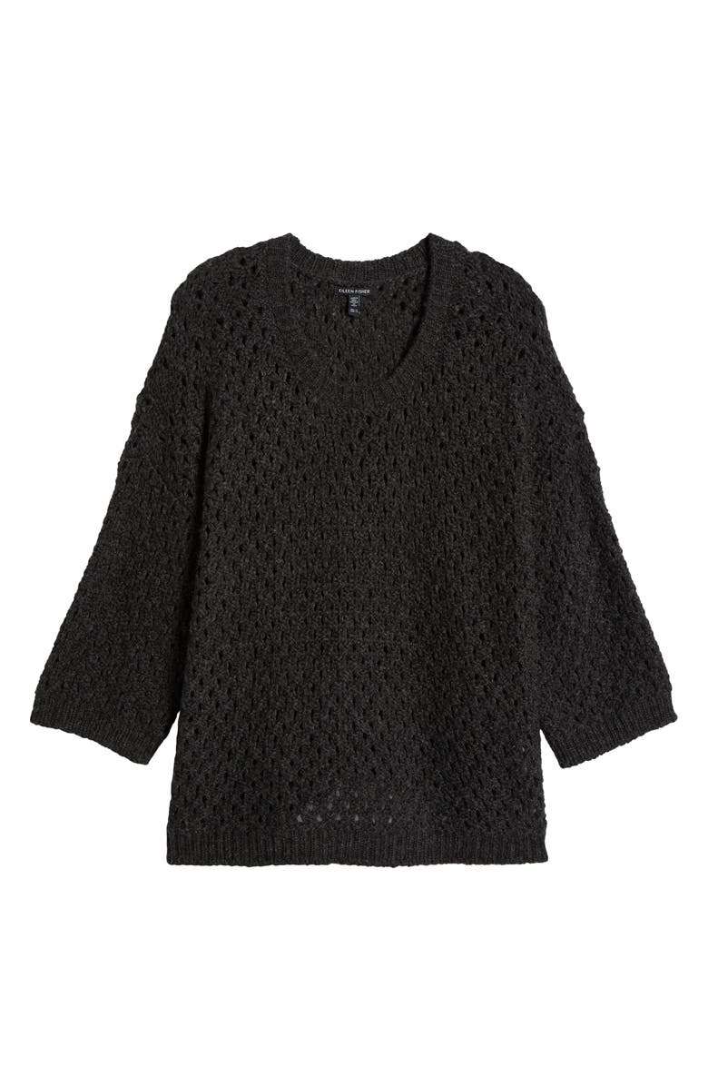 Eileen Fisher Bracelet Sleeve Alpaca Open Stitch Sweater, Alternate, color, 