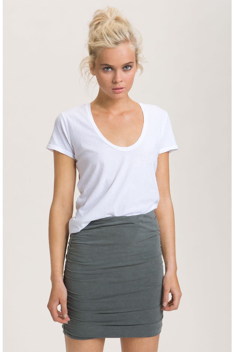 Scoop Neck Cotton Tee, Main, color, WHITE