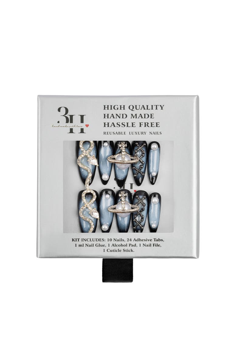 3H Nails Sapphire Cascade Luxury Handmade Press on Nails, Alternate, color,