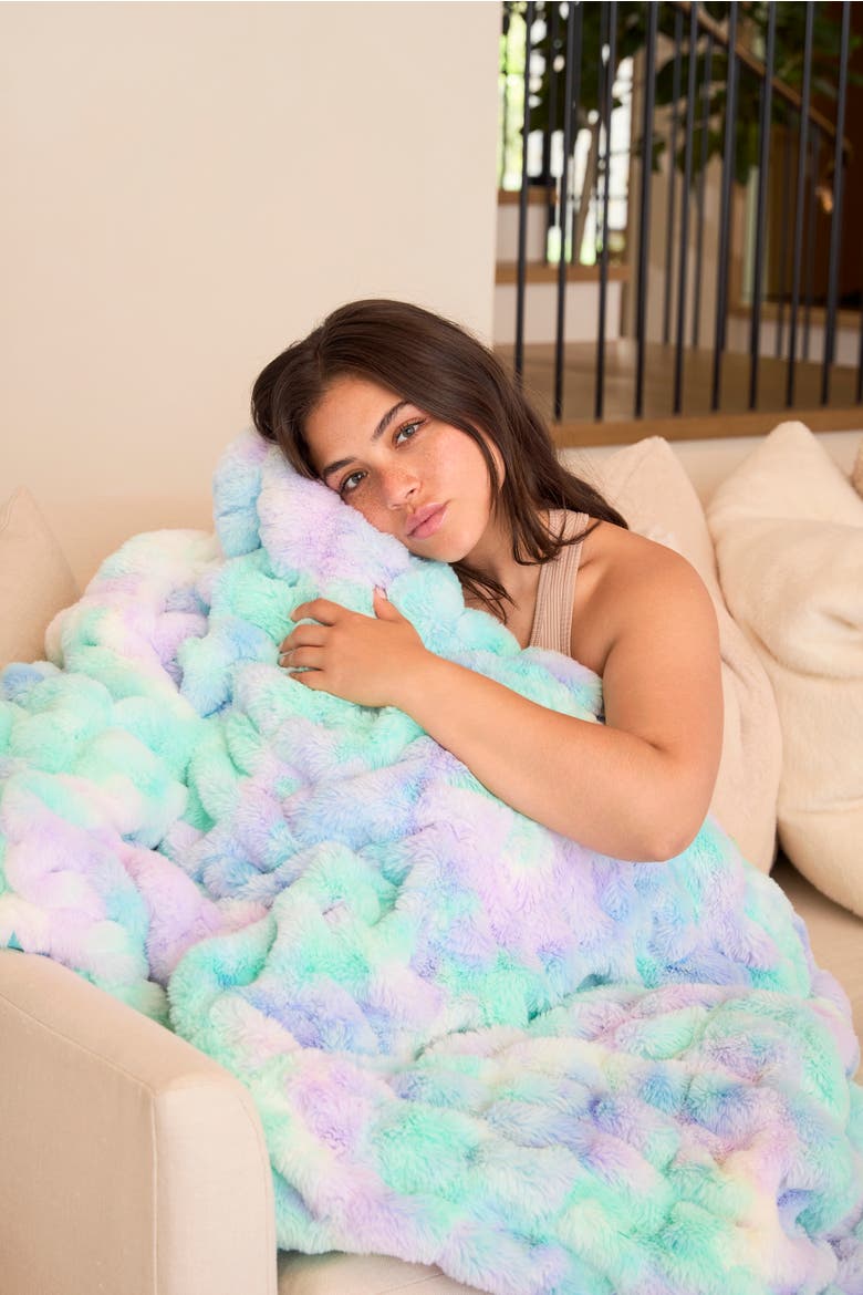 Ultra Plush Throw Snuggle Blanket, Alternate, color, Blue, Pastel Purple, White