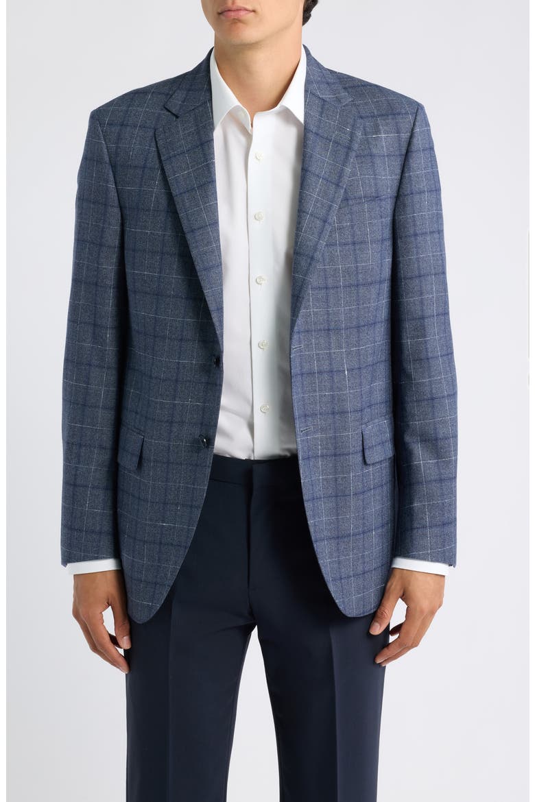 Flynn Classic Wool & Cashmere Sport Coat, Main, color, BLUE