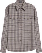 Versace Check Virgin Wool Flannel Button-Up Shirt