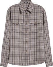 Versace Check Virgin Wool Flannel Button-Up Shirt