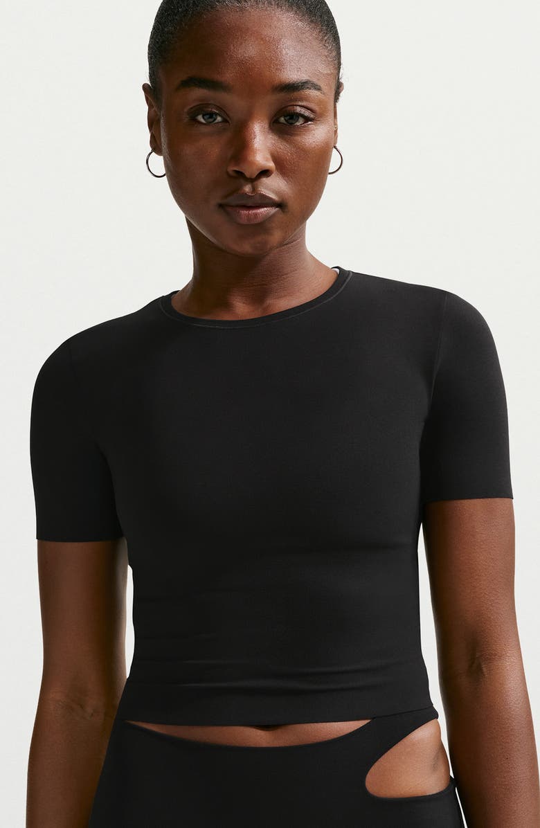 Nike Zenvy Dri-FIT Short-Sleeve Top, Alternate, color, Black/ Cool Grey