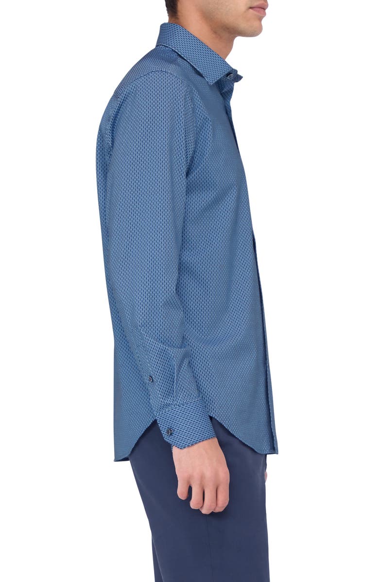 Bugatchi James OoohCotton<sup>®</sup> Geo Print Button-Up Shirt, Alternate, color, 
