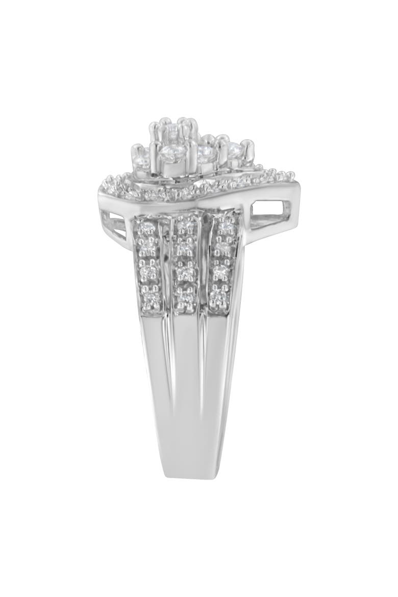 10K White Gold 1/2 Ctw Diamond Cocktail Teardrop Ring, Alternate, color, White Gold