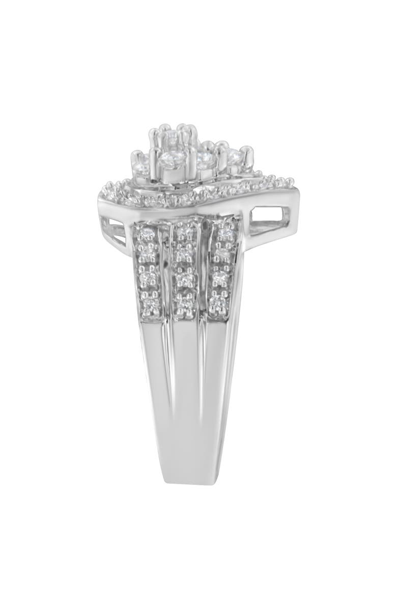 Haus of Brilliance 10K White Gold 1/2 Cttw Diamond Cocktail Teardrop Ring, Alternate, color, White Gold