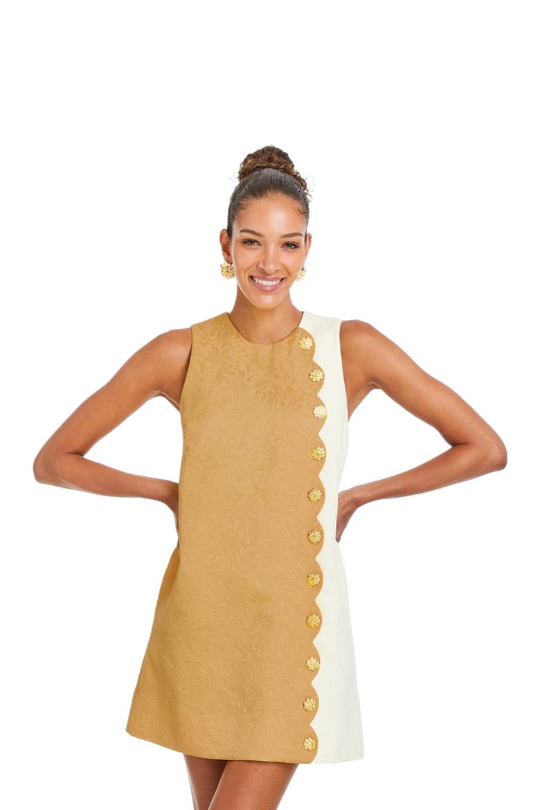Etta Scallop Mini Dress, Main, color, Ivory