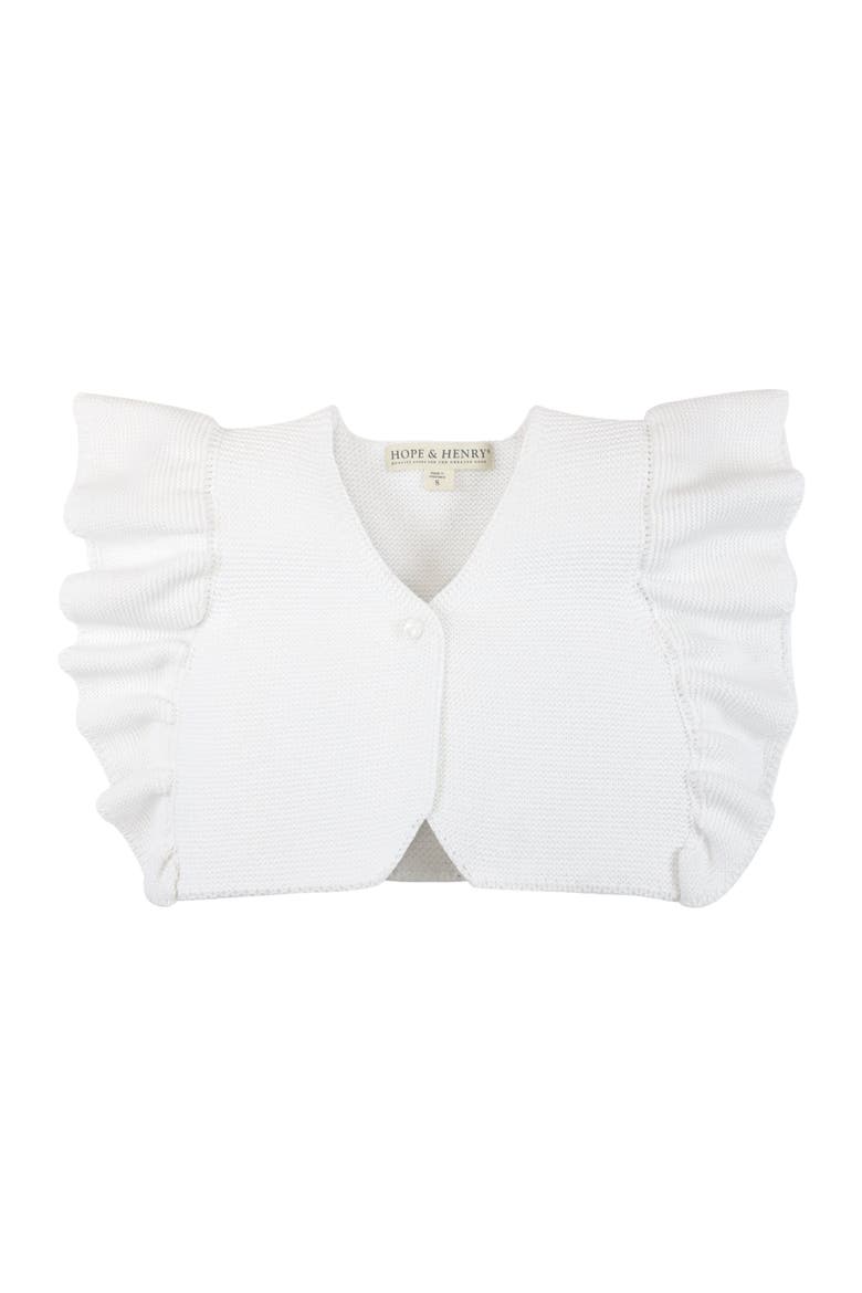 Baby Girls' Ruffle Sleeve Sweater Vest, Infant, Main, color, White