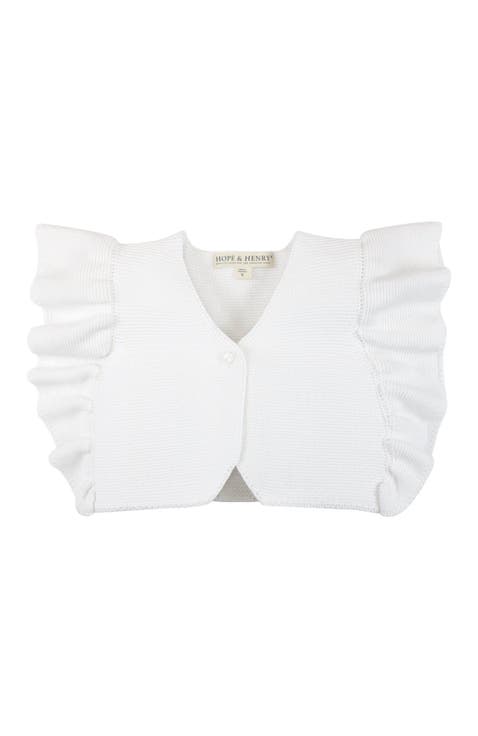 Baby Girls' Ruffle Sleeve Sweater Vest, Infant