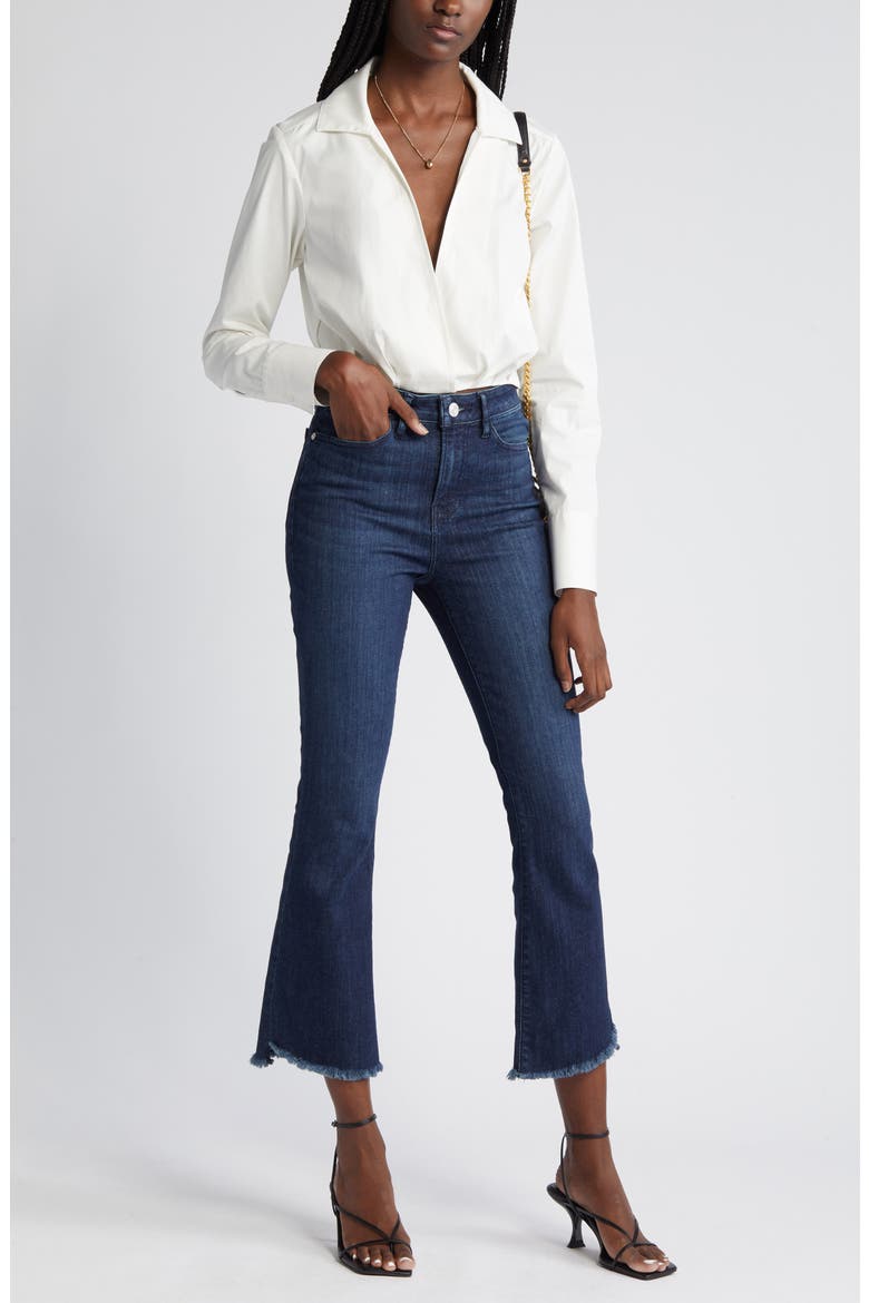 Le Crop Mini Boot Frayed Bootcut Jeans, Main, color, NAPLES