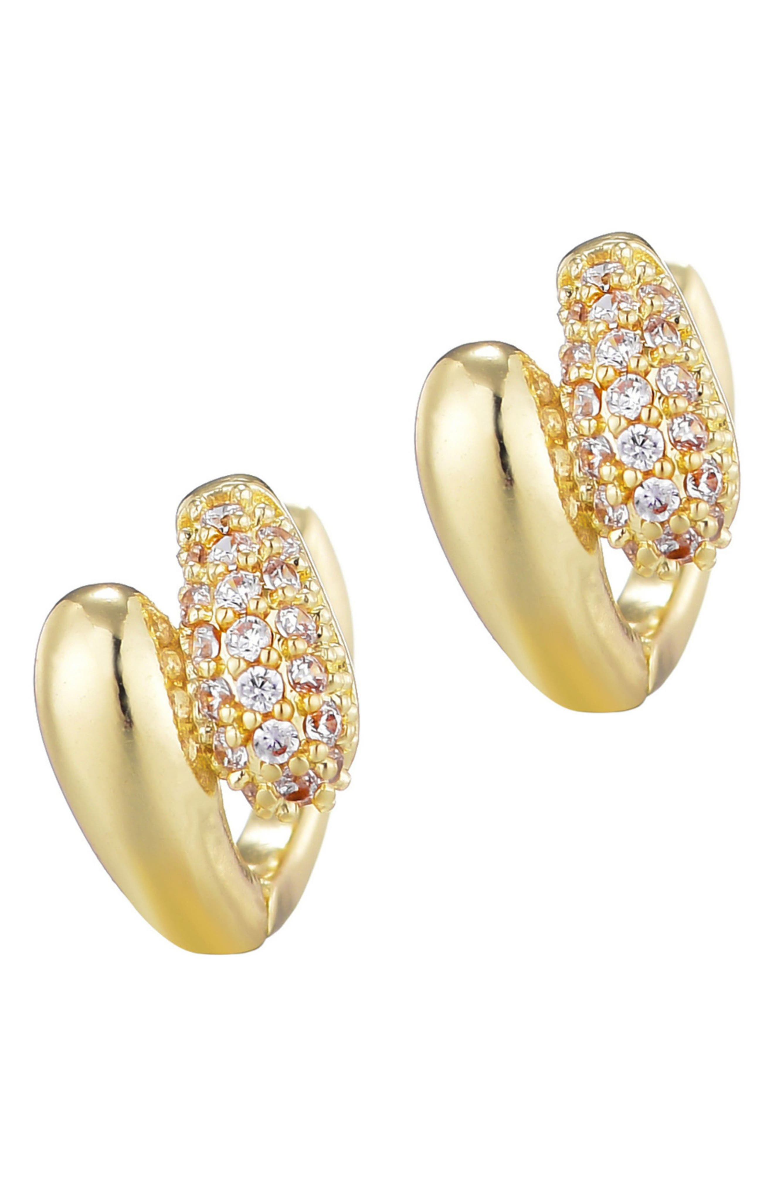 Double Band Cubic Zirconia Stud Earrings
