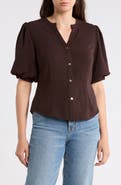 Gemma + Jane Puff Sleeve Button-Up Top
