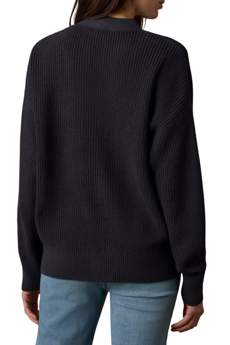 Miramar Linen & Organic Cotton Cardigan, Alternate, color, WASHED BLACK