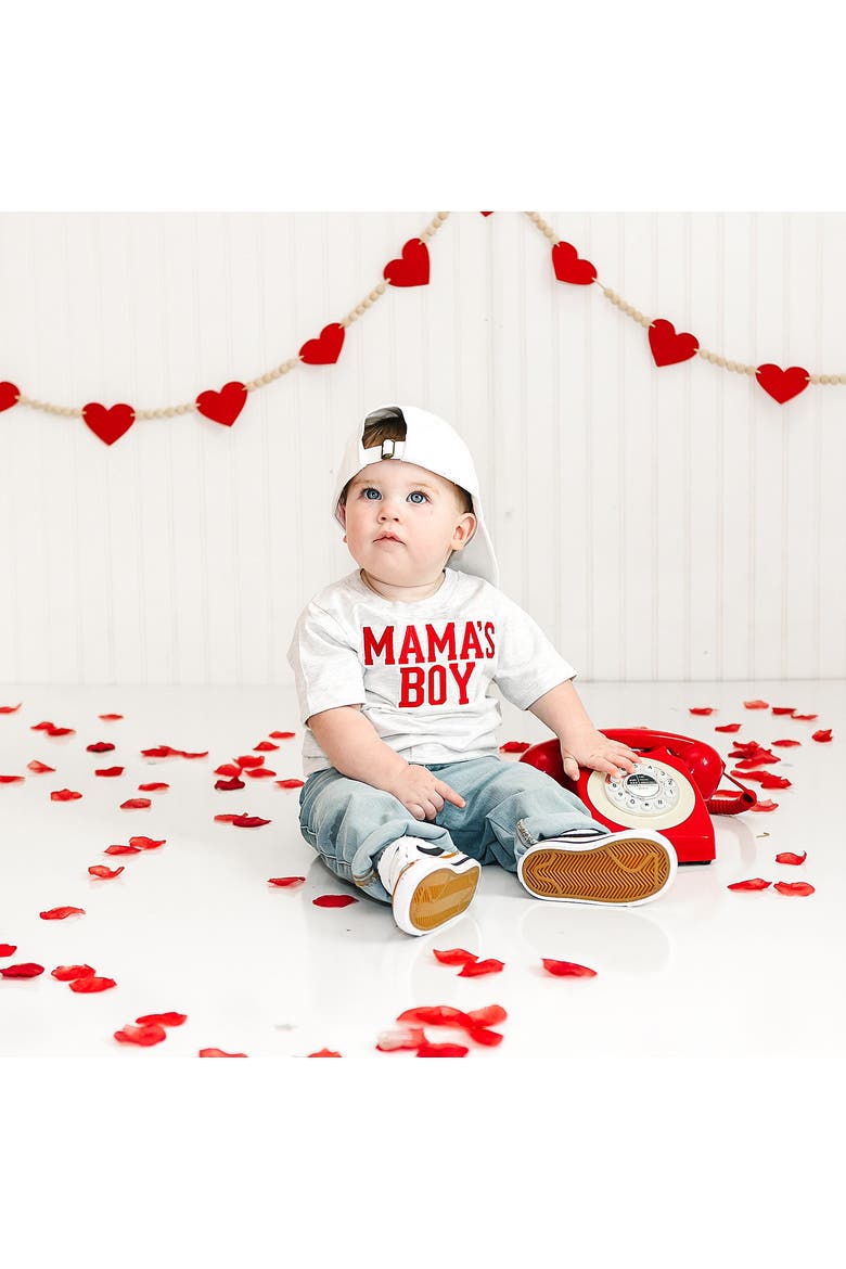 Mama's Boy Varsity Patch Short Sleeve T-Shirt, Alternate, color, Ash
