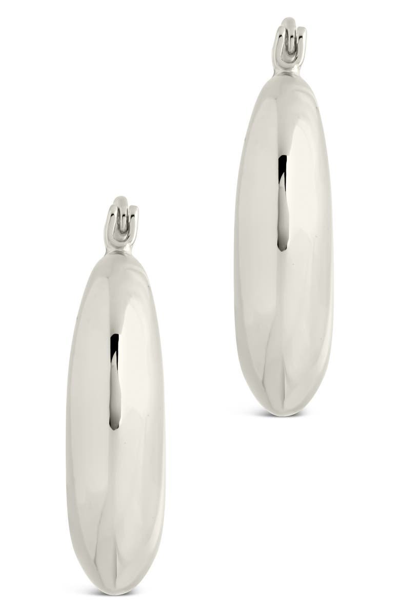 Sterling Forever Kylie Chunky Tube Hoop Earrings, Alternate, color, Silver