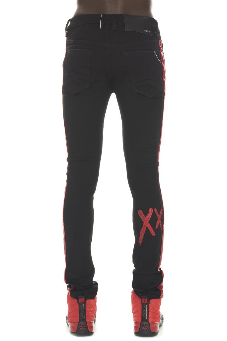Punk Super Skinny Jeans, Alternate, color, BLACK