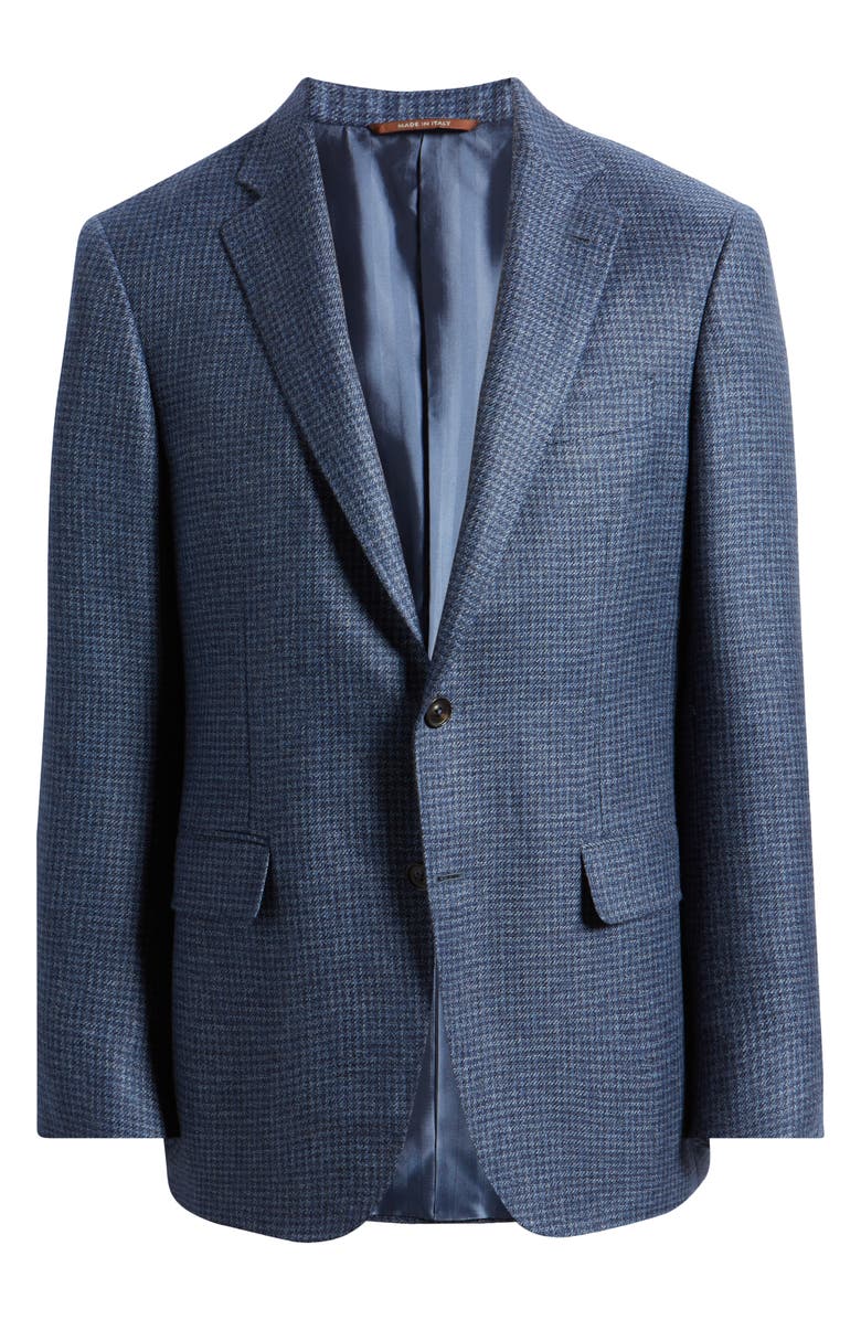 Canali Kei Trim Fit Houndstooth Check Cashmere Sport Coat, Main, color, 
