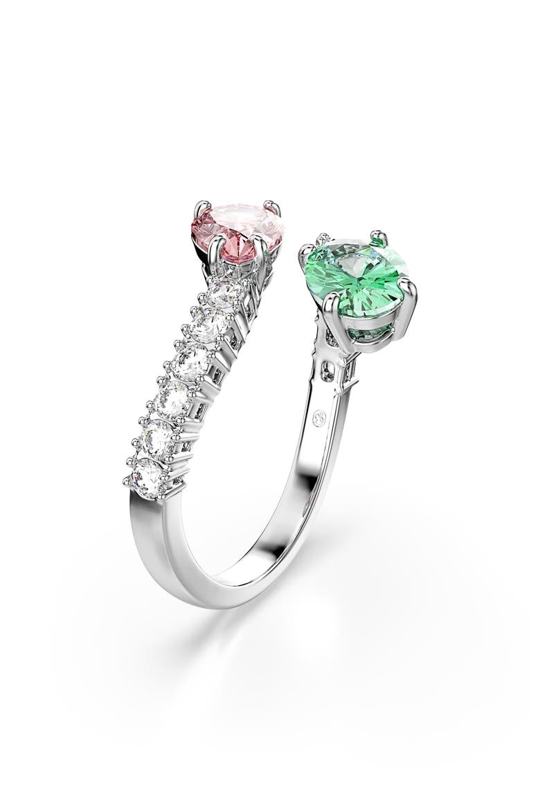 x Ariana Grande Multicolor Crystal Bypass Ring, Alternate, color, SILVER/ MULTI
