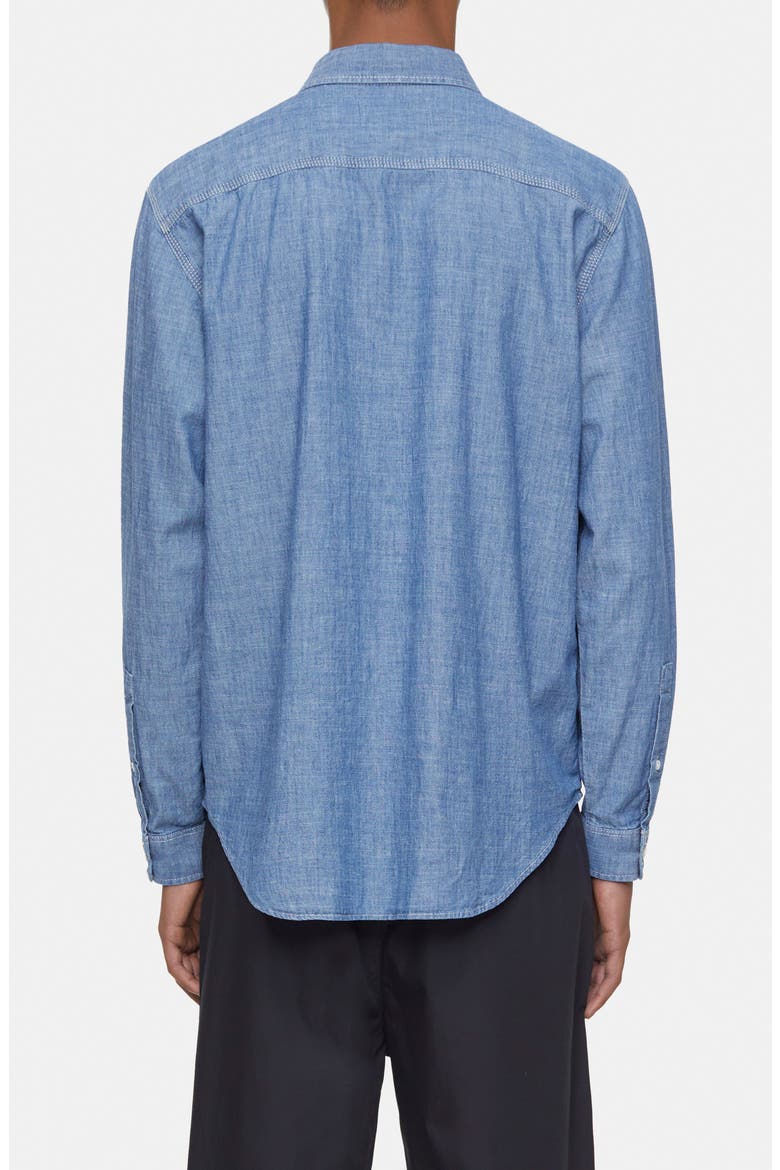 Cotton Button-Up Utility Shirt, Alternate, color, MID BLUE