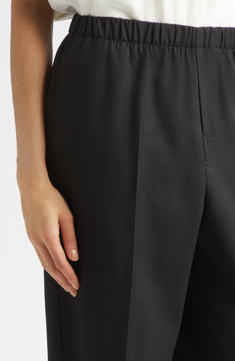 Bottega Veneta Wool Grain de Poudre Wide Leg Pants, Alternate, color, 1010 Double Black