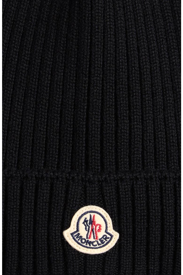 Kids' Logo Patch Virgin Wool Beanie, Alternate, color, BLACK