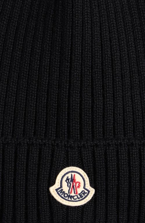 Moncler Kids' Logo Patch Virgin Wool Beanie