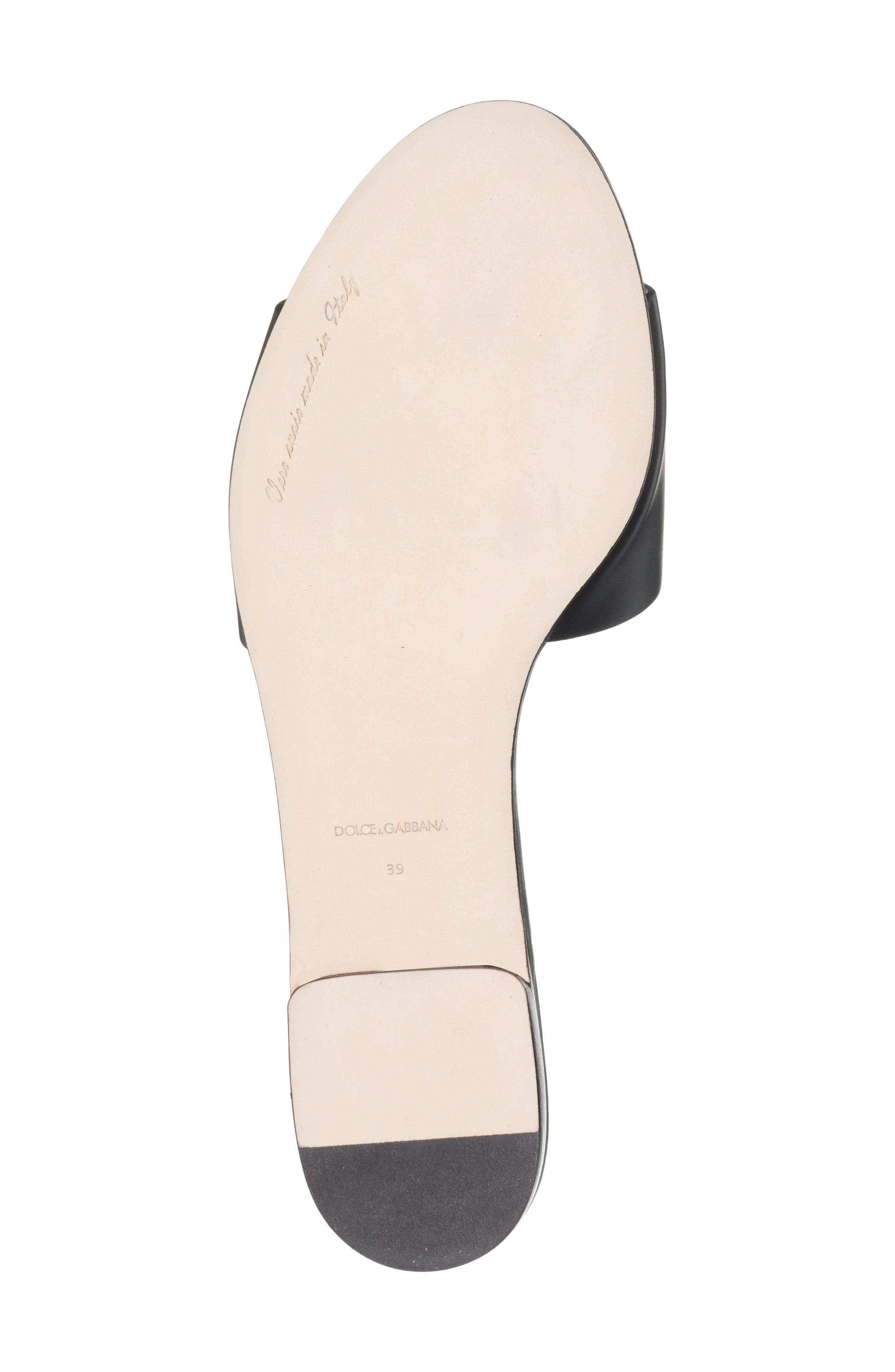 Dolce&Gabbana Bianca Interlock Slide Sandal, Alternate, color, Black