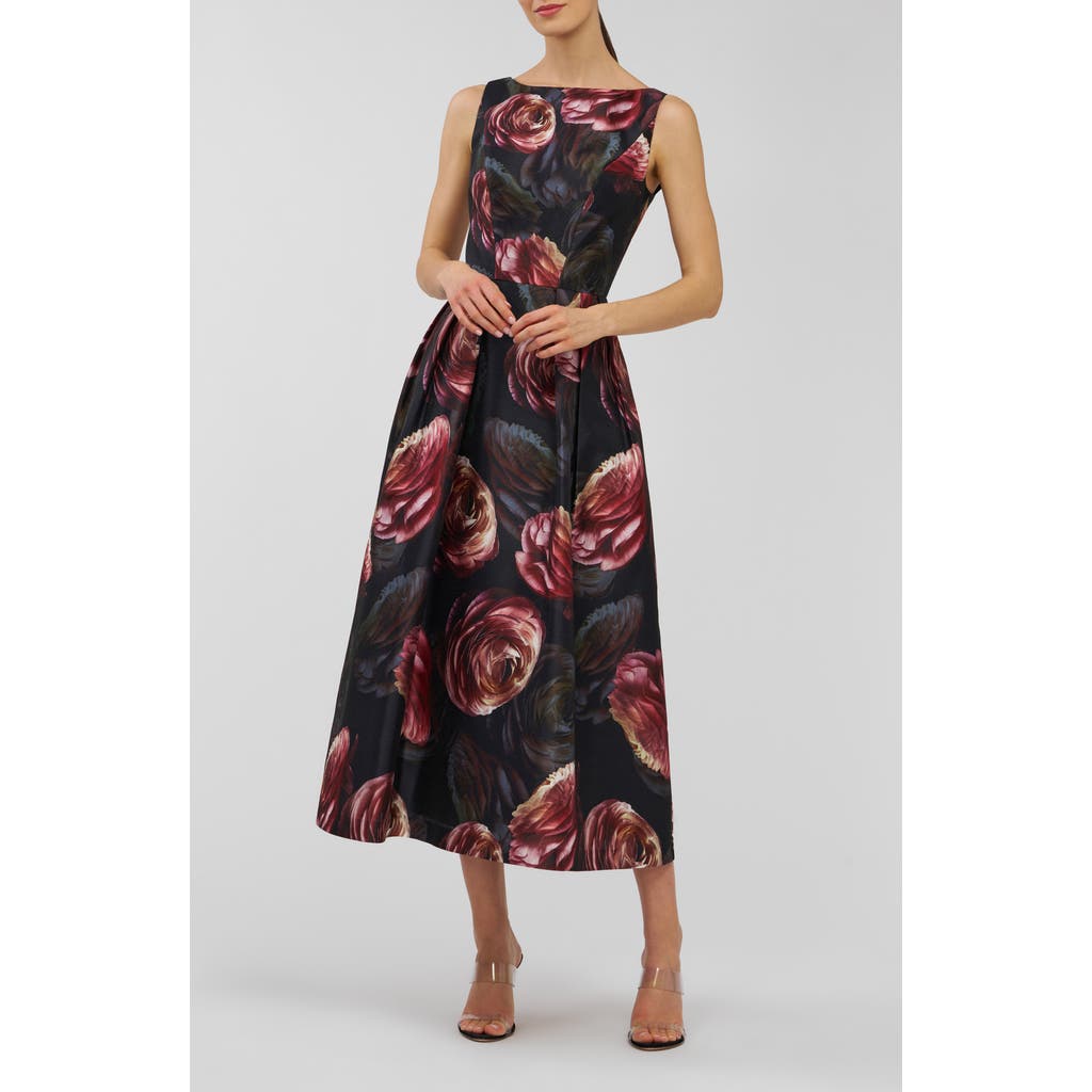 Kay Unger Elsa Jacquard Fit & Flare Dress In Multi