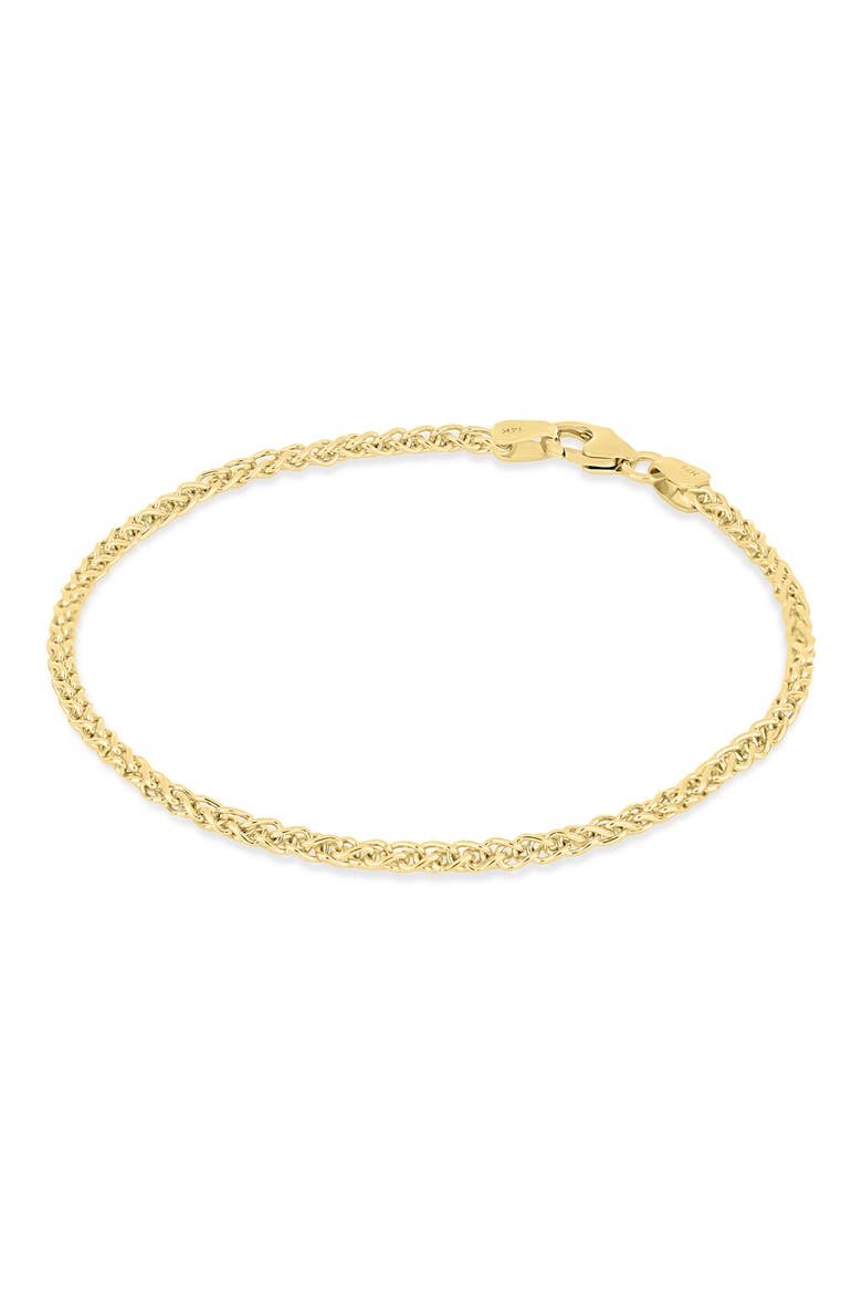 14K Gold Wheat Chain Bracelet, Alternate, color, 14K YELLOW GOLD
