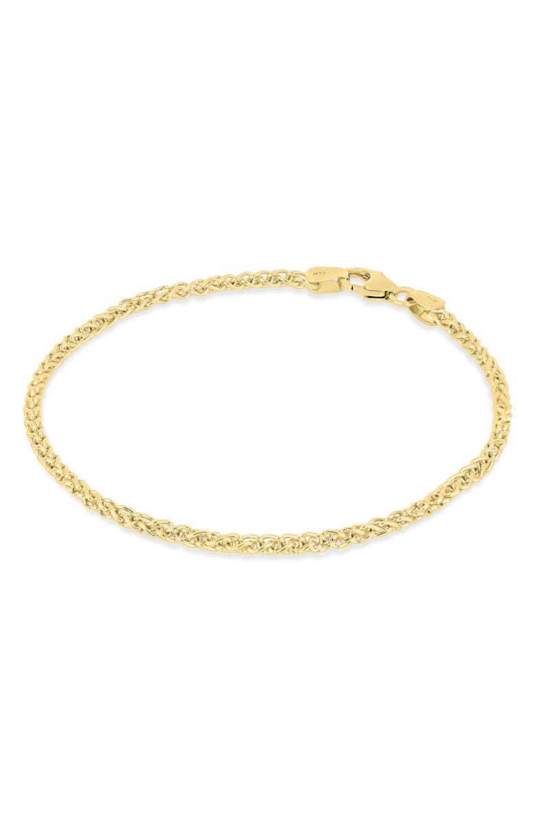 Bony Levy 14K Gold Wheat Chain Bracelet, Alternate, color, 14K Yellow Gold