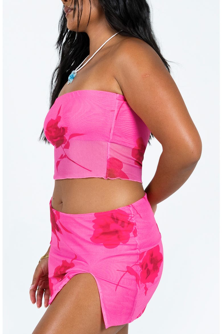 Corella Floral Tube Top & Miniskirt Set, Alternate, color, PINK