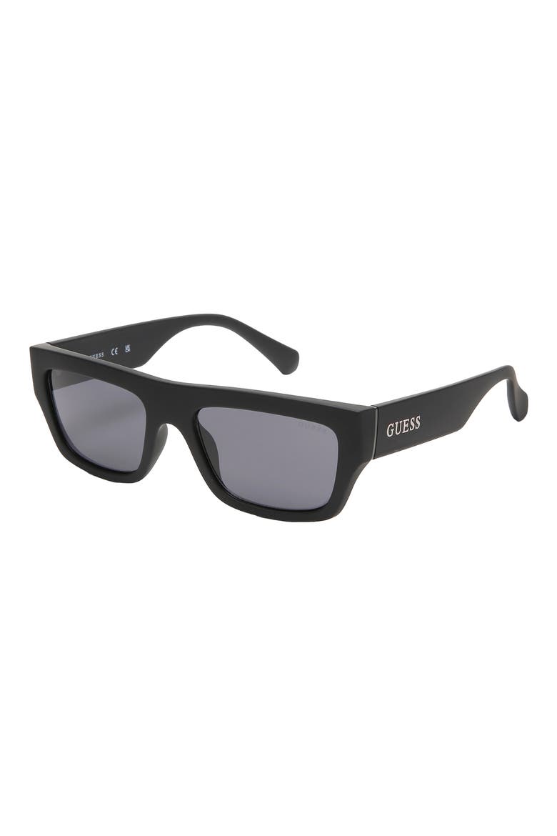 55mm Square Sunglasses, Alternate, color, MATTE BLACK / SMOKE