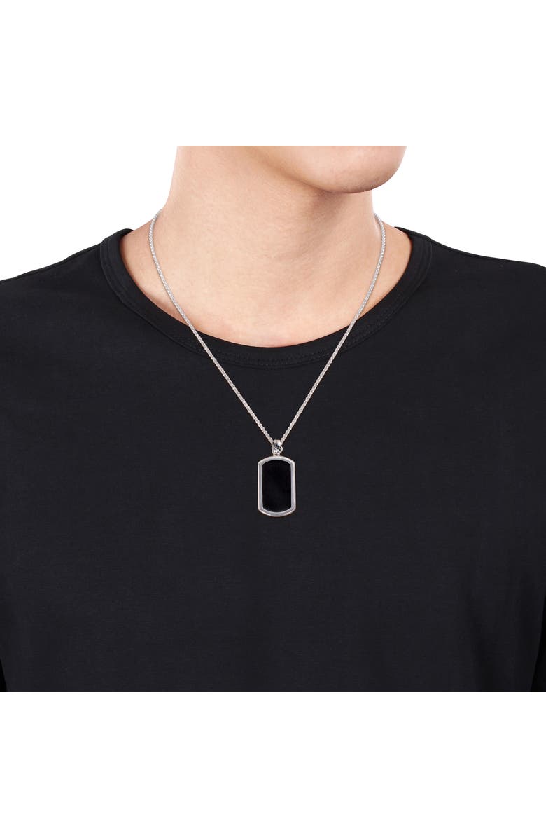 Julianna B. Black Diamond Accent Hexagon Enamel Necklace, Alternate, color, Black Diamond