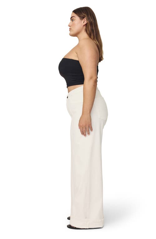 Warp & Weft Warp+weft Nce High Waist Wide Leg Jeans In Optic Cuff