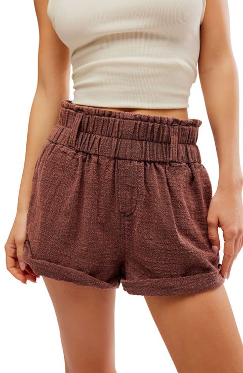 Solor Baja Paperbag Waist Flare Cotton Shorts