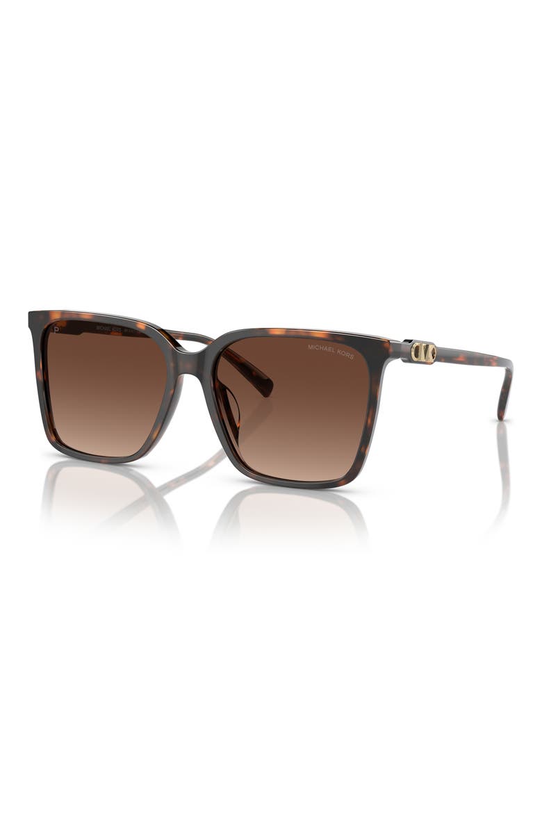 Canberra 56mm Polarized Square Sunglasses, Alternate, color, DARK TORTOISE / BROWN GRADIENT POLAR