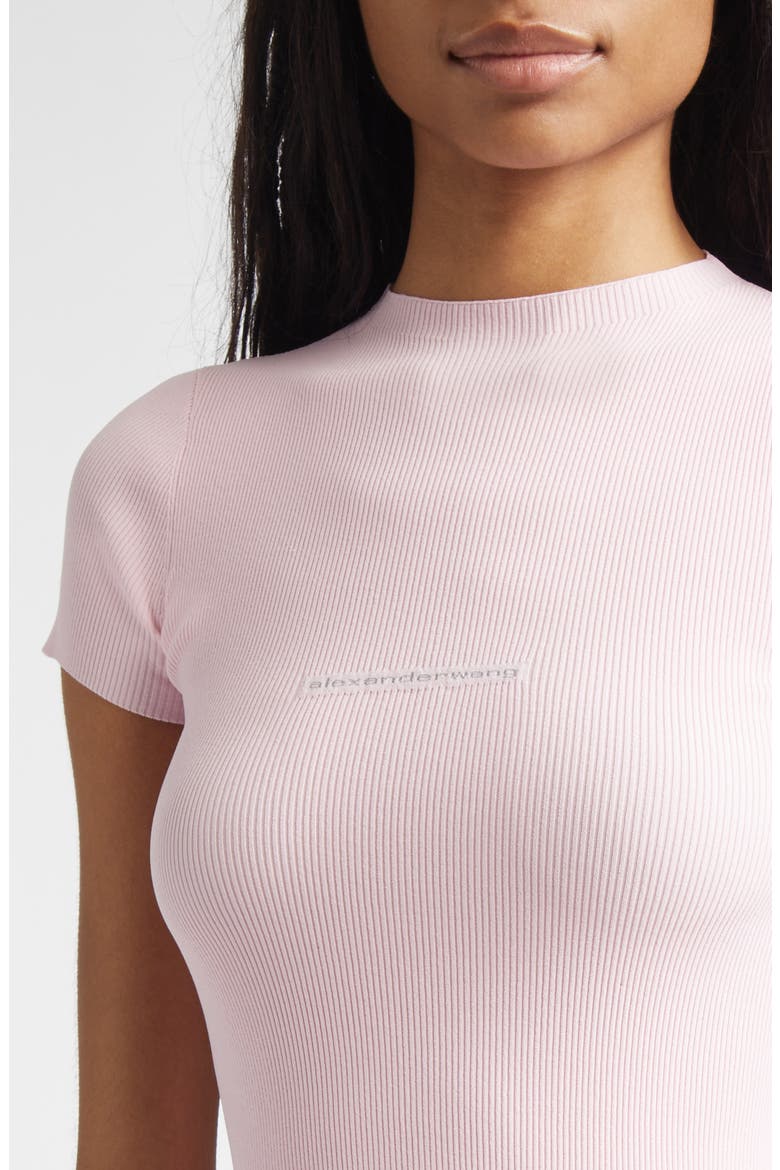 Logo Jacquard Rib Mini Sweater Dress, Alternate, color, LIGHT PINK