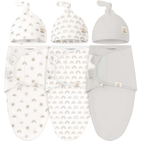 3-Pack Soothe Swaddle Wraps with Knot Hats