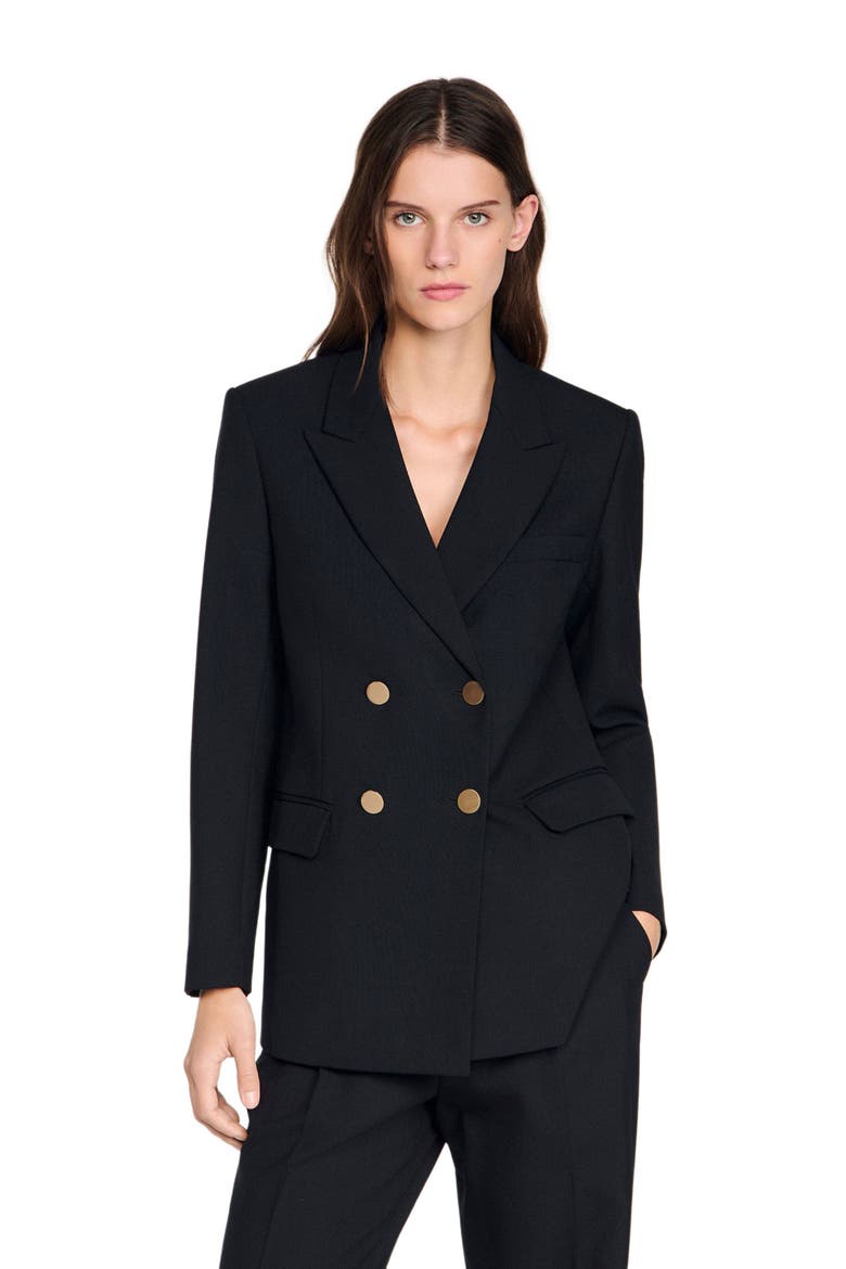Wool suit jacket, Main, color, Black