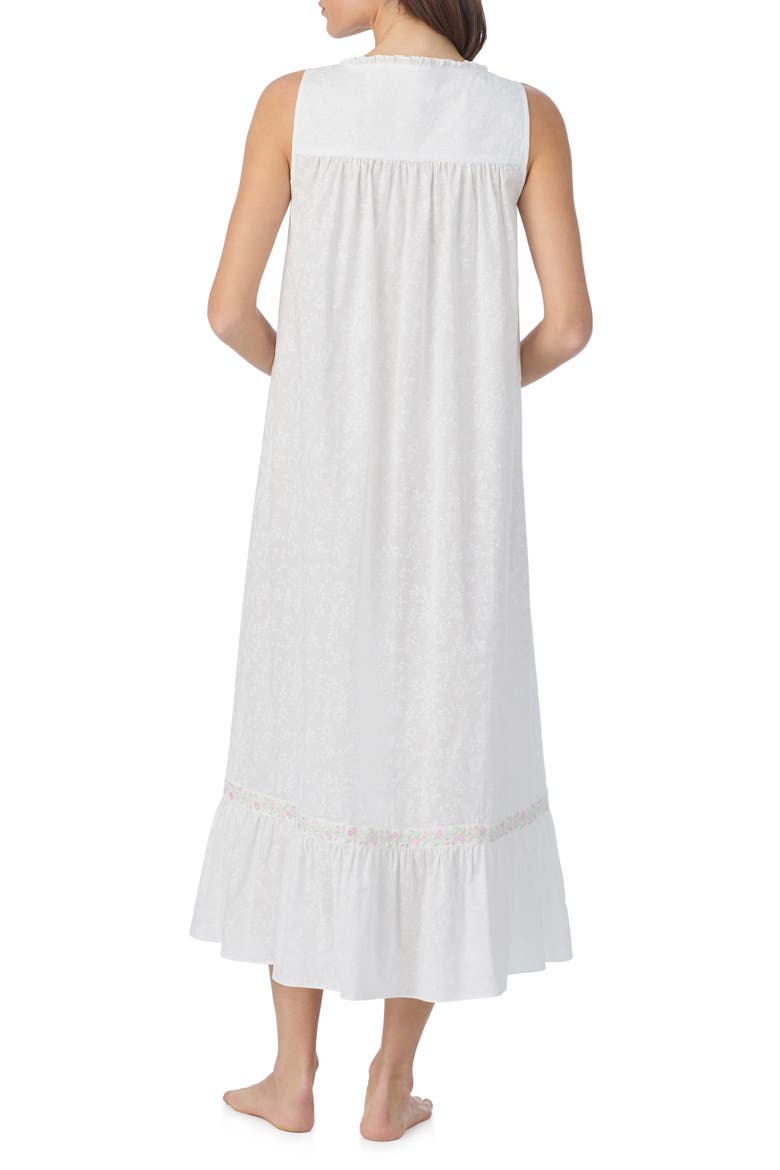 Sleeveless Cotton Lawn Ballet Nightgown, Alternate, color, WHITE