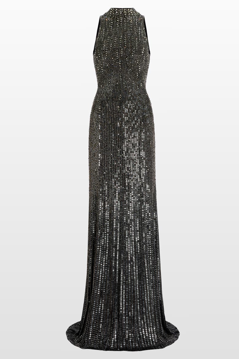 Benue Sequin-Embellished Maxi Dress, Alternate, color, Liquorice