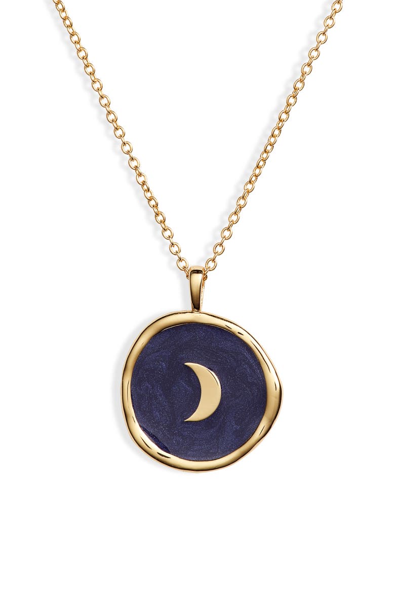 Moon Coin Necklace, Main, color, GOLD