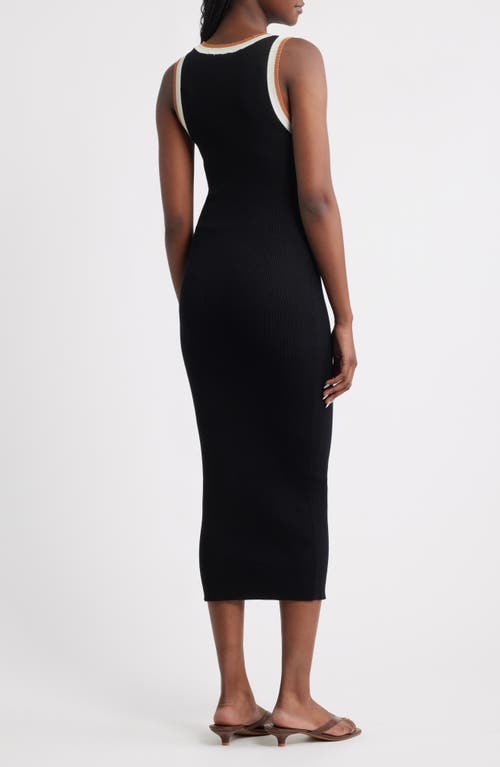 Mango Sleeveless Rib Dress In Black