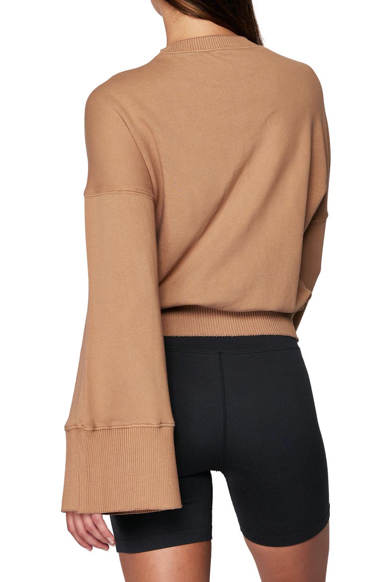 Malia Wide Sleeve Crewneck Pullover, Alternate, color, CAMEL