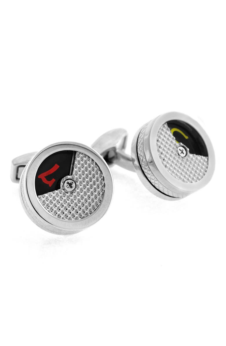 Tateossian Lucky 7 Cuff Links, Main, color, Metal